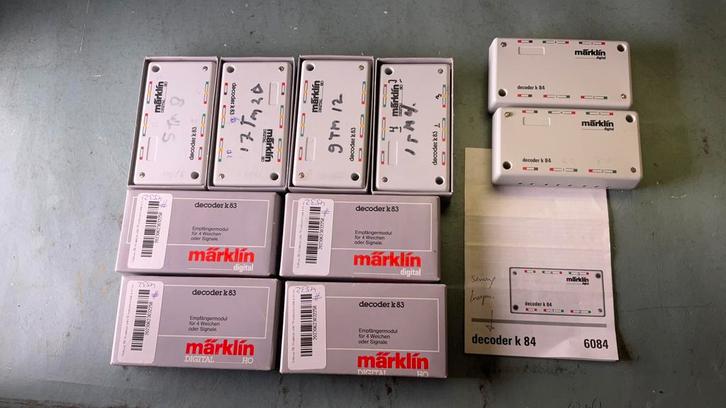 Marklin decoders 4 stuks k 83  + 2 stuks k 84 spoor ho, Hobby en Vrije tijd, Modeltreinen | H0, Gebruikt, Rails, Wisselstroom