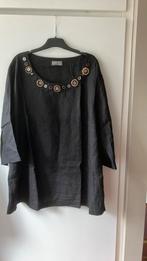 Selection by Ulla Popken. Zwarte linnenmix top. Maat 50/52, Kleding | Dames, Grote Maten, Zwart, Ulla Popken, Zo goed als nieuw