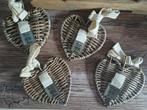 Riviera maison rattan decoratie hartje hartjes kerst hangers, Ophalen of Verzenden, Zo goed als nieuw