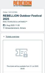Ticket Rebellion Outdoor Festival 2025, Eén persoon