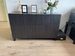 Donkerbruine kast met deuren, Huis en Inrichting, Kasten | Dressoirs, Ophalen, 100 tot 150 cm, Zo goed als nieuw, 25 tot 50 cm