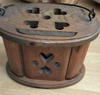 Houten voeten stoof met hartjes, Antiek en Kunst, Ophalen of Verzenden