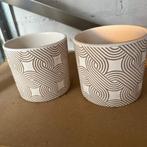 Bloempotten 2 stuks nieuw, Tuin en Terras, Bloempotten, Rond, Nieuw, Aardewerk, Tuin