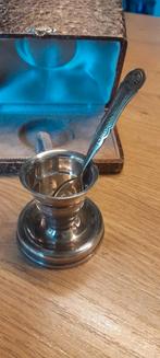 Antiek zilveren eierdop met lepeltje, Ophalen of Verzenden, Gebruikt