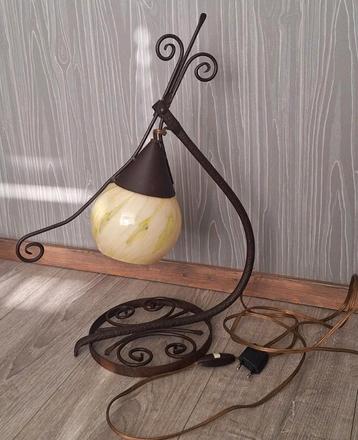 Art Deco wandlamp, tafellamp. Retro, space. Glas en metaal.  beschikbaar voor biedingen