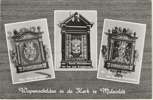 MIDWOLDE Kerk Wapenschilden, Verzamelen, Ansichtkaarten | Nederland, Ongelopen, Groningen, 1960 tot 1980, Verzenden