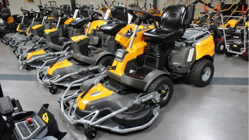 JCC aanbieding: De nieuwste Stiga park frontmaaiers, Tuin en Terras, Zitmaaiers, Nieuw, 90 tot 120 cm, Elektrische starter, Mulchfunctie