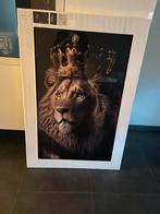 Ter Halle glasschilderij leeuw met kroon 120x80 UNIEK, Huis en Inrichting, Nieuw, 75 tot 100 cm, Schilderij, Ophalen of Verzenden