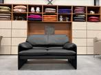 Nieuw Leolux Bora Beta 2 zits bank zwart leer Design, Ophalen of Verzenden, Nieuw, Tweepersoons, Leer