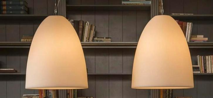 3x Formadri hanglamp bell dome kayra-calice 50 kunststof wit, Huis en Inrichting, Lampen | Hanglampen, Zo goed als nieuw, 50 tot 75 cm