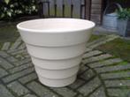 5 mooie lichtkleurige bloempotten, Rond, Zo goed als nieuw, Aardewerk, Tuin