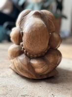 Uniek Houten Meditatiebeeld – Handgemaakt Warm & Spiritueel, Ophalen, Zo goed als nieuw
