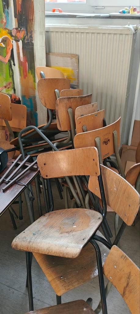 Vintage Industriële Schoolstoelen - 15 Stuks, Antiek en Kunst, Antiek | Meubels | Stoelen en Banken, Ophalen