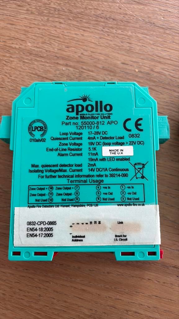 Apollo 55000-812APO XP95 DIN-Rai Zone Monitor Module, Doe-het-zelf en Verbouw, Alarmsystemen, Ophalen of Verzenden, Zo goed als nieuw