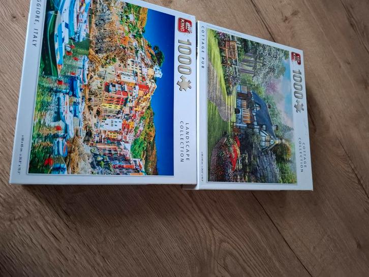 King Puzzels 1000 Stukjes - 2 Stuks, Hobby en Vrije tijd, Denksport en Puzzels, Zo goed als nieuw, 500 t/m 1500 stukjes, Ophalen