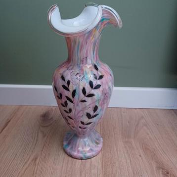 Vintage Venetiaanse Vaas - Roze Glas beschikbaar voor biedingen