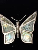 Vintage Taxco Sterling zilveren broche vlinder met abalone, Sieraden, Tassen en Uiterlijk, Antieke sieraden, Ophalen of Verzenden
