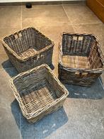 Rotan mand 3 stuks, Huis en Inrichting, Ophalen, Gebruikt, Rond, Riet
