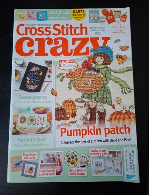 Borduurmagazine: cross stitch crazy ( herfst), Hobby en Vrije tijd, Borduren en Borduurmachines, Zo goed als nieuw, Patroon, Handborduren