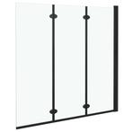 Badscherm 3-delig douchewand 130x138 cm zwart GRATIS BEZORGD, Verzenden, Nieuw, Zwart, Overige typen