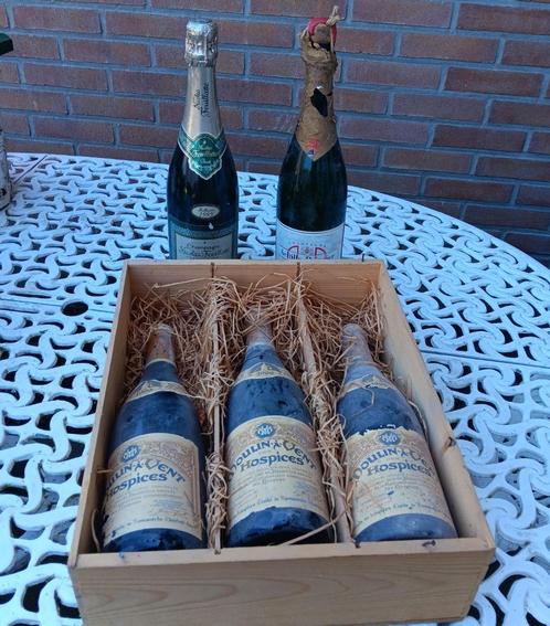 5 flessen oude Franse Wijn Champagne Brut 1995, 1996, Verzamelen, Wijnen, Nieuw, Champagne, Frankrijk, Vol, Ophalen