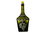 Groen glas glazen karaf fles tin beslag hertje druiven beer, Antiek en Kunst, Ophalen of Verzenden