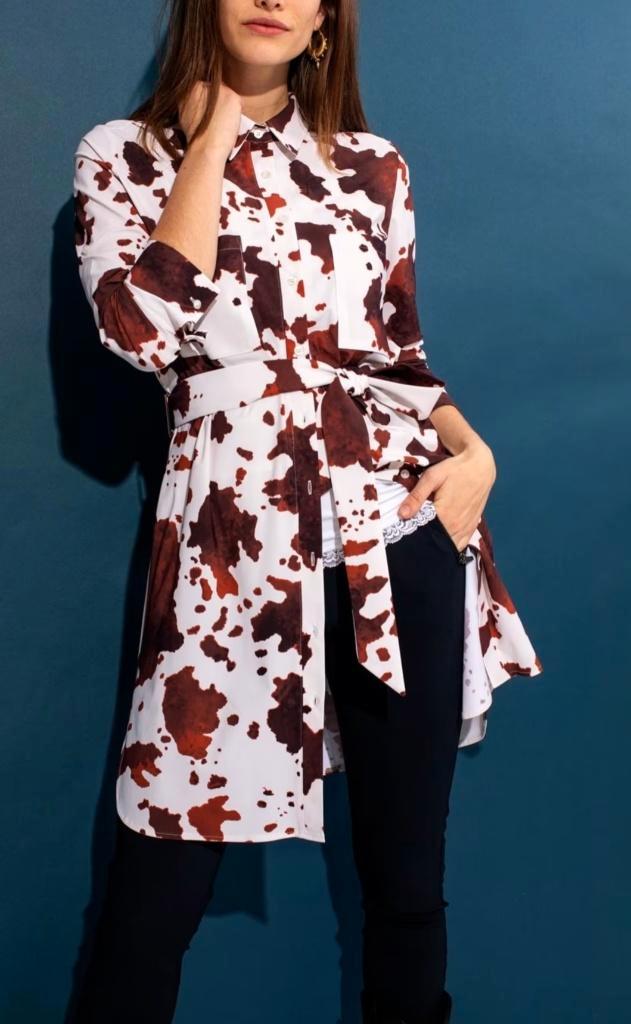 Blouse Loopy Cow Tuniek Studio Anneloes Maat S, Kleding | Dames, Blouses en Tunieken, Zo goed als nieuw, Maat 36 (S), Bruin, Ophalen of Verzenden