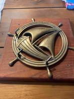 Koperen Kapstokje met Zeilschip, Wandkapstok, Gebruikt, Ophalen of Verzenden, Minder dan 100 cm