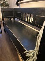 Vintage Zwarte Kerkbank met Opbergruimte, Ophalen of Verzenden