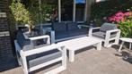Exclusieve Design Loungeset wit met dikke kussens grijs, Tuin en Terras, Ophalen, 5 zitplaatsen, Bank, Aluminium