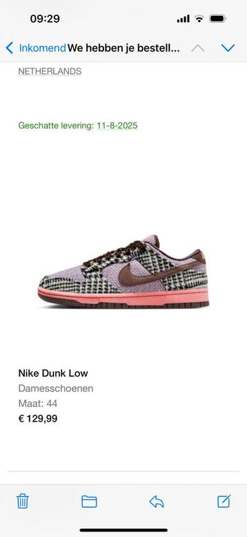 Nike dunk low x harris tweed mt 44 beschikbaar voor biedingen