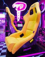 NRG Prisma Kuipstoel sportstoel stoel geel alcantara, Auto diversen, Tuning en Styling, Ophalen of Verzenden