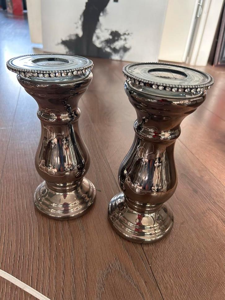 Mooie Kandelaars - Set van 2, Huis en Inrichting, Woonaccessoires | Kandelaars en Kaarsen, Zo goed als nieuw, Kandelaar, Minder dan 25 cm