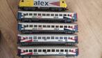Dispolok Alex H0 met 4 wagons met verlichting en passagiers, Hobby en Vrije tijd, Modeltreinen | H0, Ophalen of Verzenden, Zo goed als nieuw
