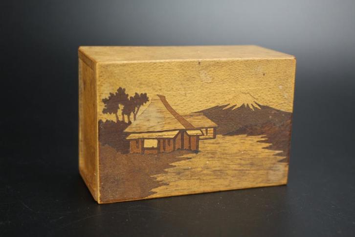 Antiek Japans doosje Meiji periode intarsia kistje kist doos, Antiek en Kunst, Curiosa en Brocante, Ophalen of Verzenden