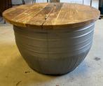 Salontafel met blad van mangohout - UNIEK DESIGN!, Ophalen, 50 tot 100 cm, Rond, 50 tot 100 cm