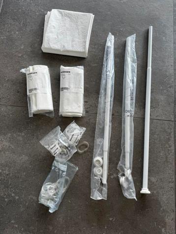 3x Douchegordijn Ikea wit Botaren Barsjen en Ringsjon - afbeelding 2