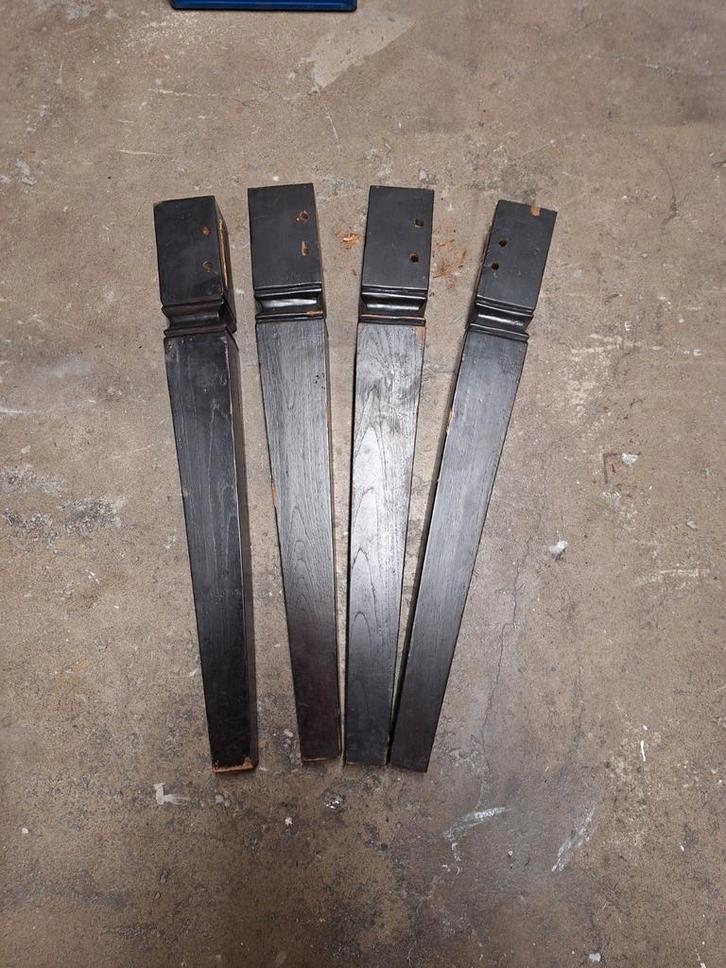 Set van 4 Tafelpoten, Huis en Inrichting, Tafelonderdelen, Gebruikt, Tafelpoot, 50 tot 100 cm, Minder dan 50 cm, Vierkant, Eikenhout