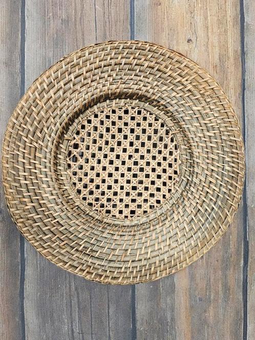 Vintage Birma rieten onderzetter, Huis en Inrichting, Woonaccessoires | Onderzetters, Zo goed als nieuw, Bord, Ophalen of Verzenden