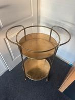 Mooi goud metaal serveerwagen, Ophalen, 50 tot 100 cm, Rond, Zo goed als nieuw