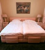 Elektrisch verstelbaar bed met nachtkastjes, Ophalen, Verstelbaar, Beige, Tweepersoons