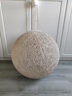 Mooie crèmekleur bolvormige hanglamp van gevlochten touw, Ophalen, Gebruikt, 50 tot 75 cm, Stof