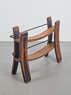 Vintage eiken brutalist houten wijnrek japandi 1960 hout, Huis en Inrichting, Woonaccessoires | Wijnrekken, Gebruikt, 5 tot 15 flessen
