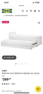 Slakt ikeabed met logeerbed en lades, Ophalen, Verstelbaar, 90 cm, Eenpersoons