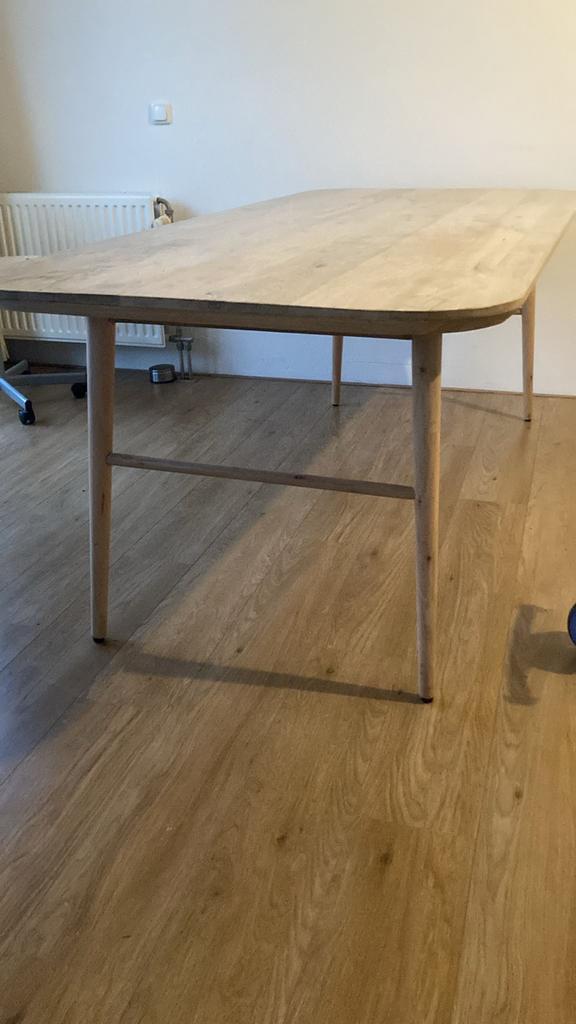 Grote mango houten tafel (210x94) - Grenen look, Huis en Inrichting, Tafels | Eettafels, Gebruikt, 50 tot 100 cm, 200 cm of meer