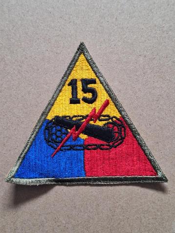 WWII US 15th Armored Division patch beschikbaar voor biedingen