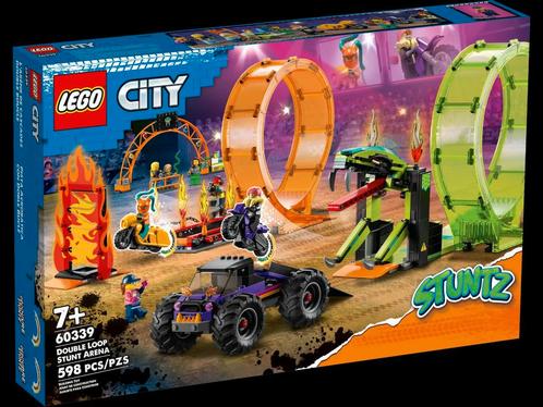 45% Korting op Lego City Stuntz 60339 Dubbele looping stunta, Kinderen en Baby's, Speelgoed | Duplo en Lego, Nieuw, Lego, Complete set