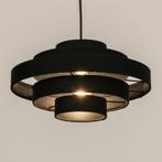 hanglamp stof zwart 50cm slaapkamer tafel zithoek bank lamp, Ophalen of Verzenden, Nieuw, Stof, Minder dan 50 cm
