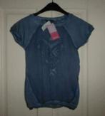 Geisha nieuwe top /shirt staal blauw doorschijnend 152 32986