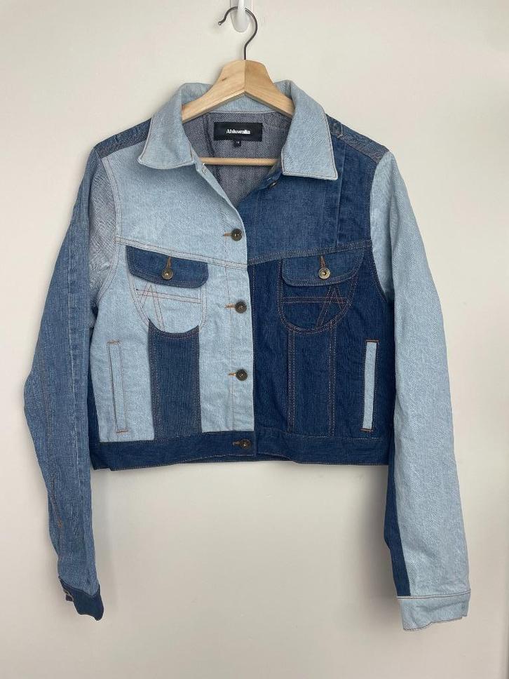 Ahluwalia Rework Patchwork denim jasje maat 10/38 M, Kleding | Dames, Jasjes, Kostuums en Pakken, Zo goed als nieuw, Jasje, Maat 38/40 (M)